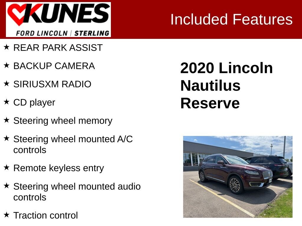 Used 2020 Lincoln Nautilus Reserve SUV