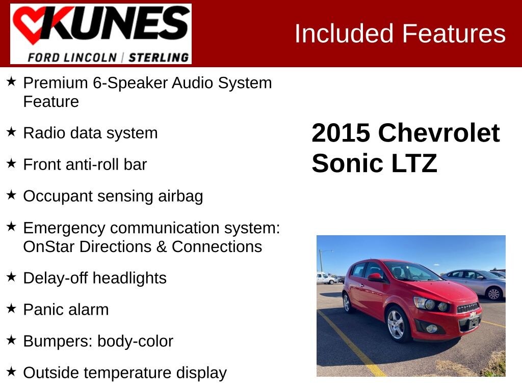 Used 2015 Chevrolet Sonic LTZ Auto Hatchback