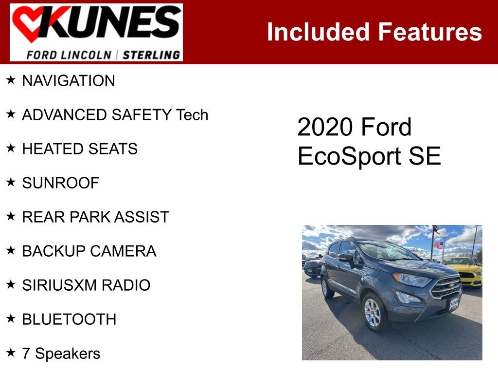 Used 2020 Ford EcoSport SE SUV
