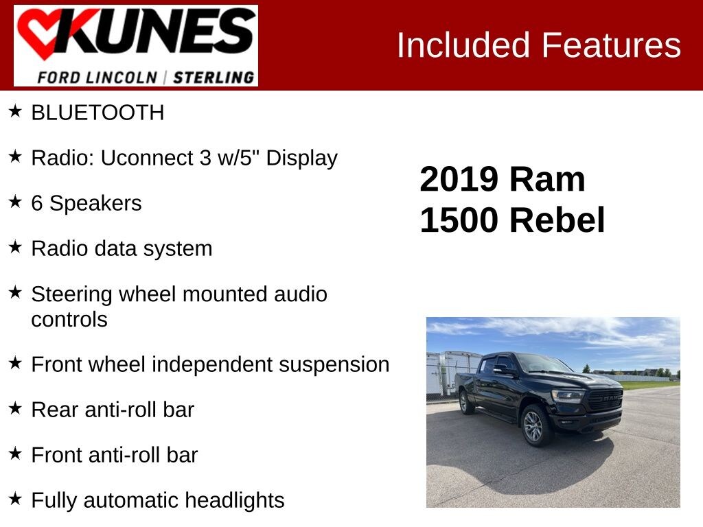 Used 2019 Ram 1500 Rebel Truck Crew Cab