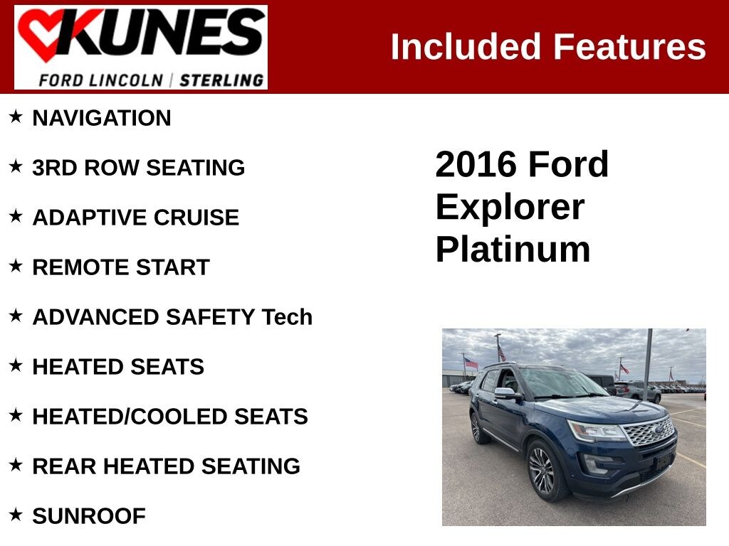 Used 2016 Ford Explorer Platinum SUV