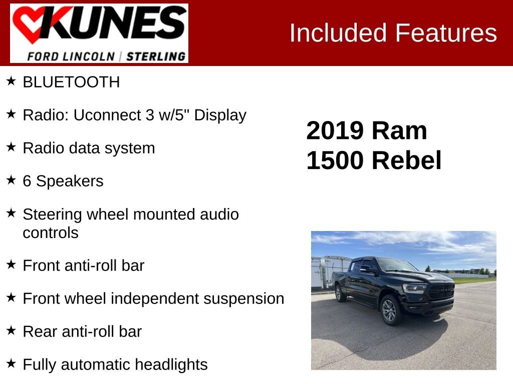 Certified 2019 Ram 1500 Rebel Truck Crew Cab