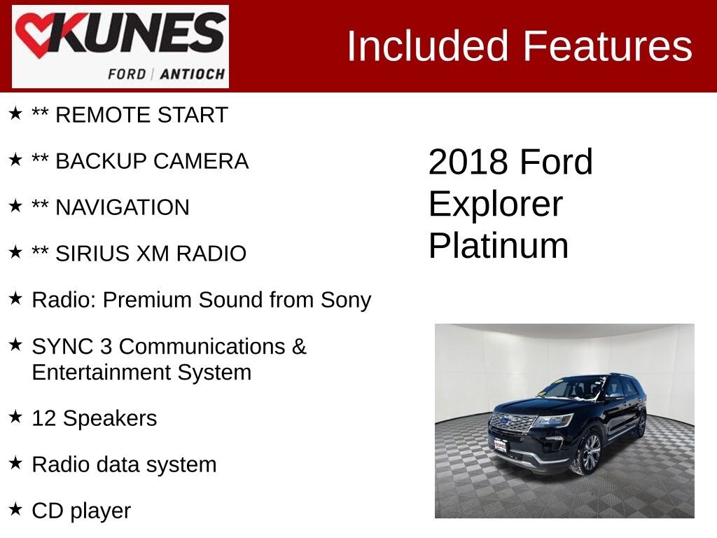 Certified 2018 Ford Explorer Platinum SUV