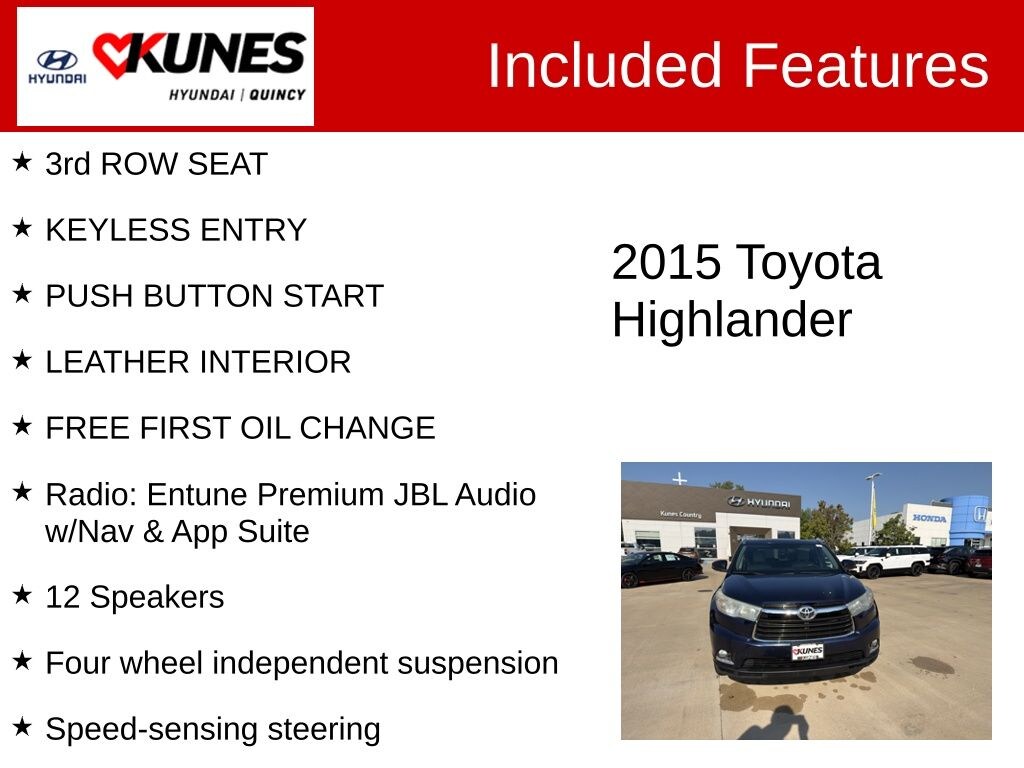 Used 2015 Toyota Highlander Limited V6 SUV