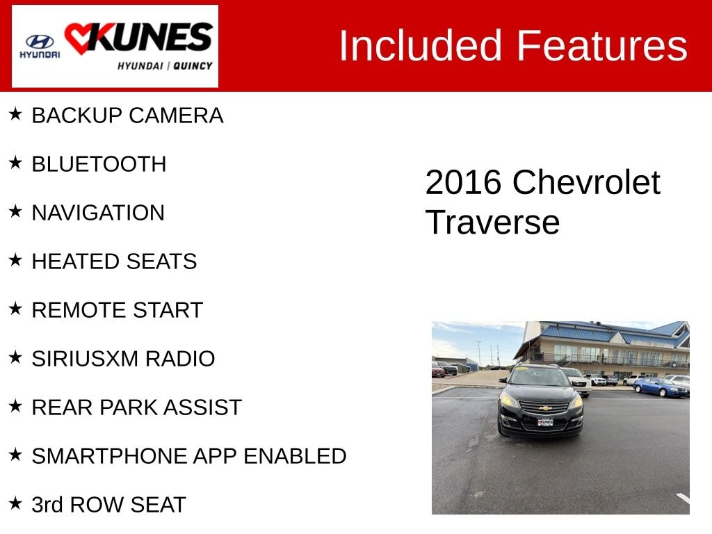 Used 2016 Chevrolet Traverse LT w/2LT SUV