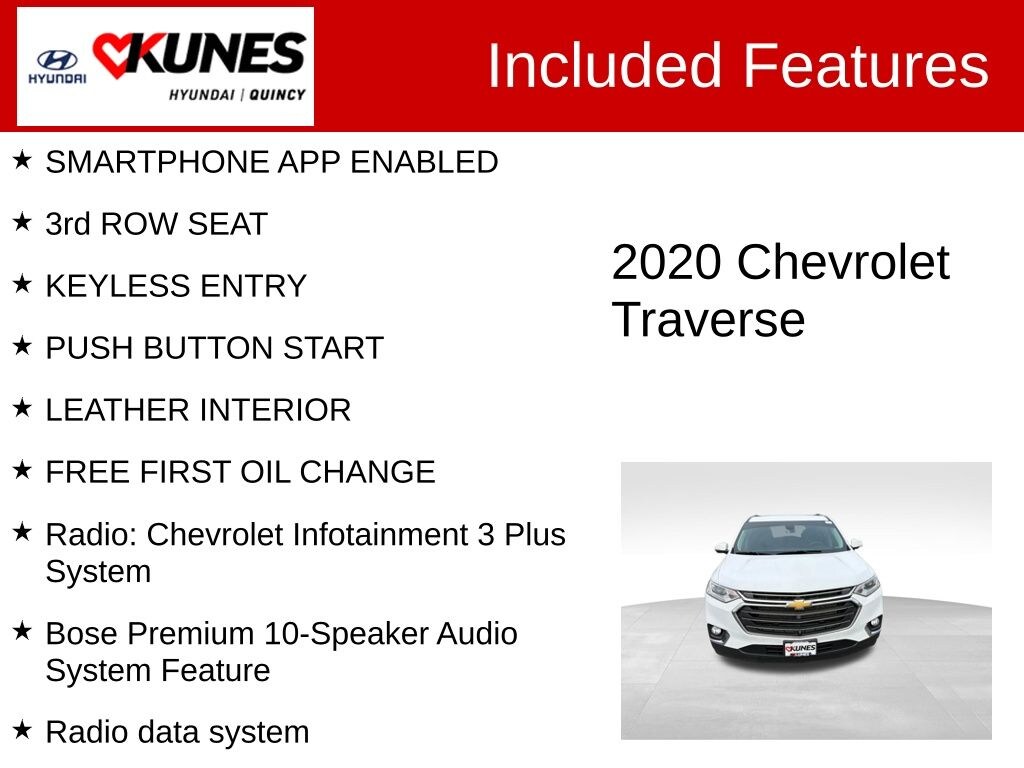 Used 2020 Chevrolet Traverse LT Leather SUV