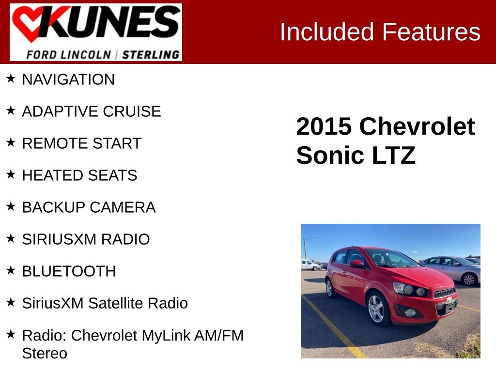 Used 2015 Chevrolet Sonic LTZ Hatchback