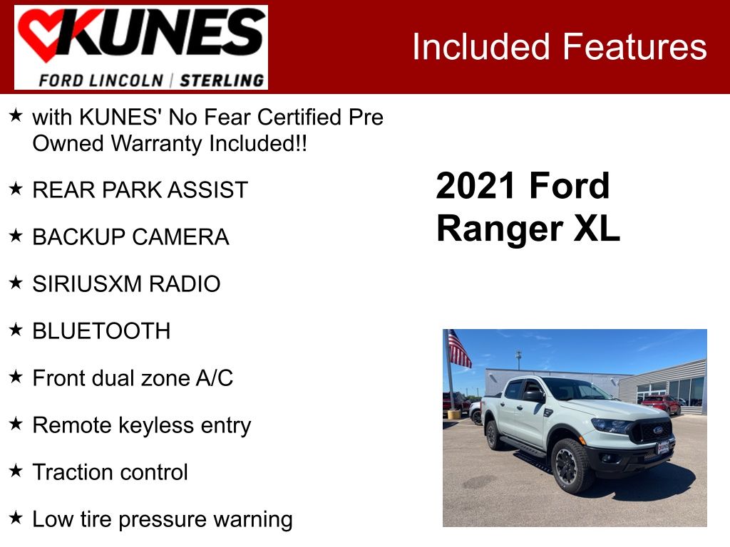 Certified 2021 Ford Ranger XL with VIN 1FTER4FH3MLD21809 for sale in Sterling, IL