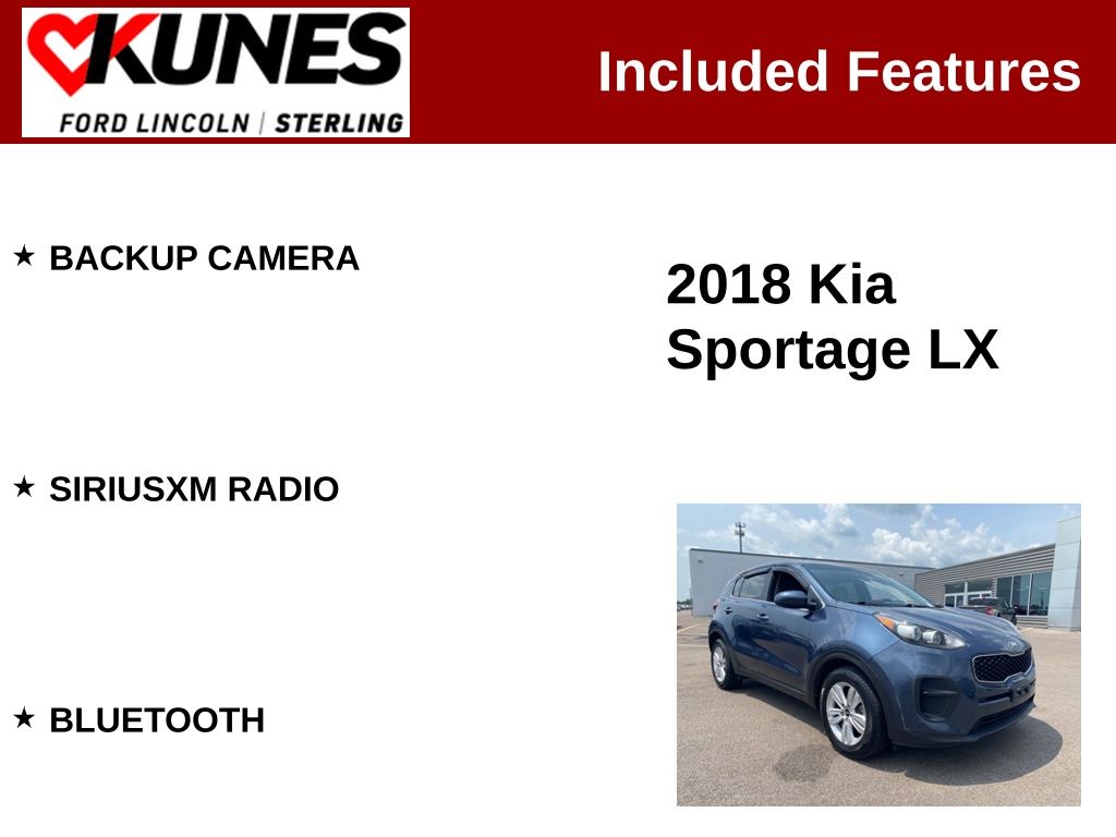 Used 2018 Kia Sportage LX with VIN KNDPM3AC2J7401670 for sale in Sterling, IL