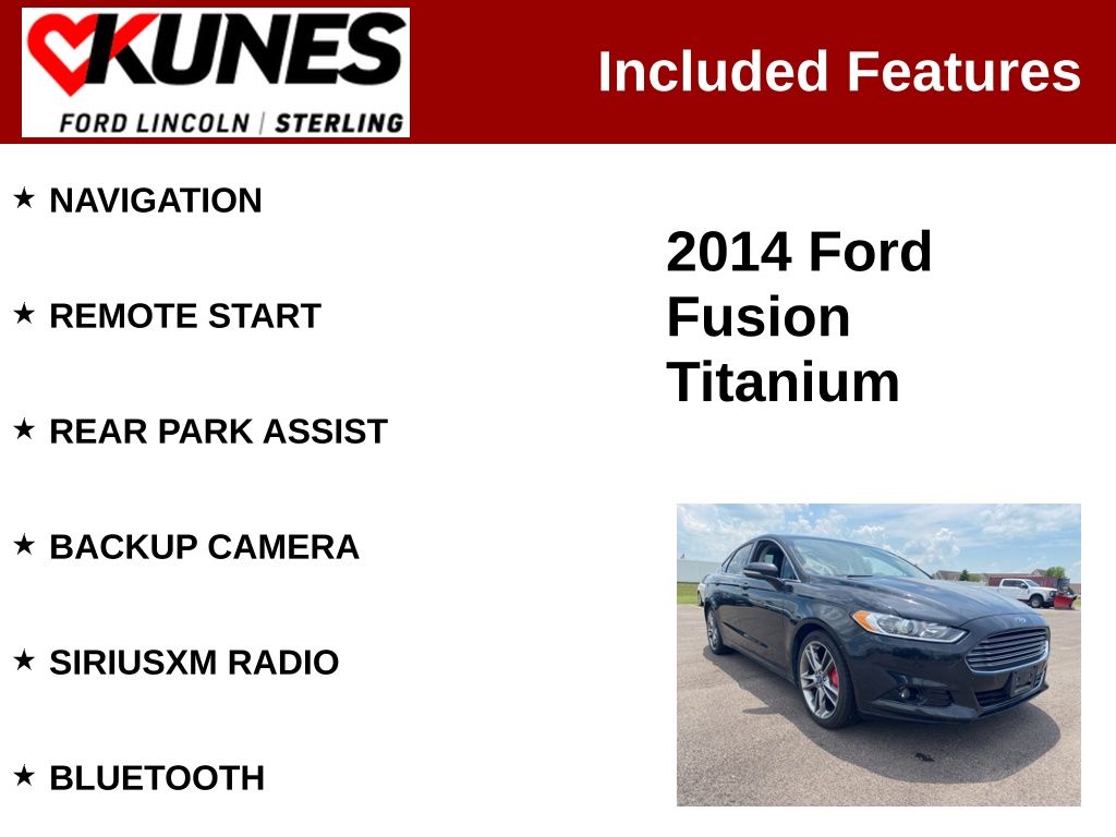 Used 2014 Ford Fusion Titanium with VIN 3FA6P0K94ER210938 for sale in Sterling, IL