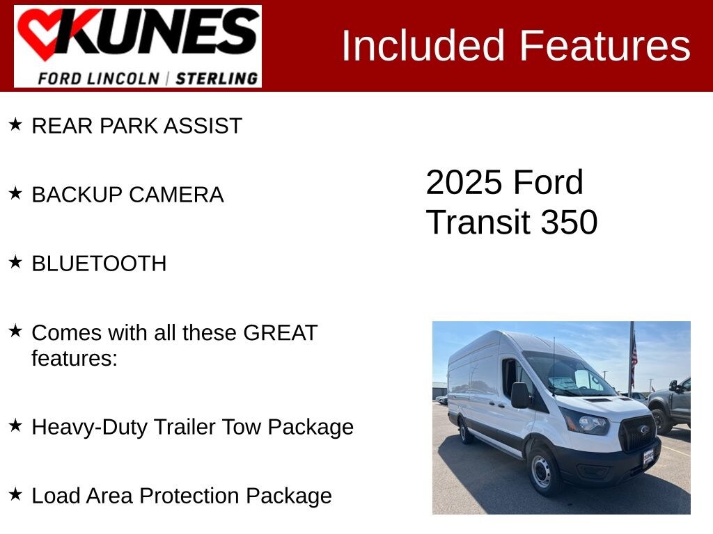 New 2025 Ford Transit-350 Cargo Base Van High Roof Ext. Van