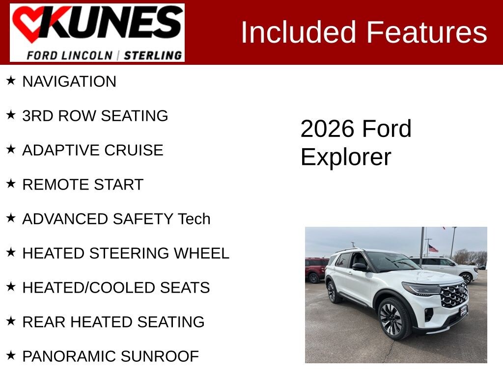 New 2026 Ford Explorer Platinum SUV