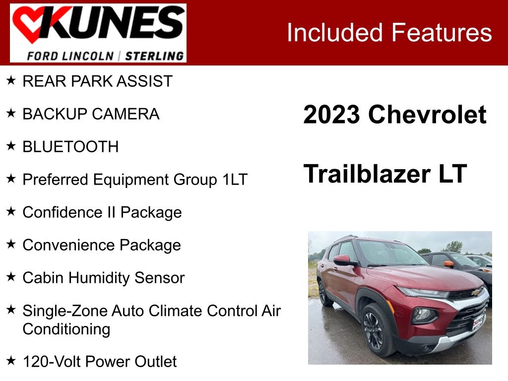 Used 2023 Chevrolet TrailBlazer LT with VIN KL79MPS26PB173293 for sale in Sterling, IL