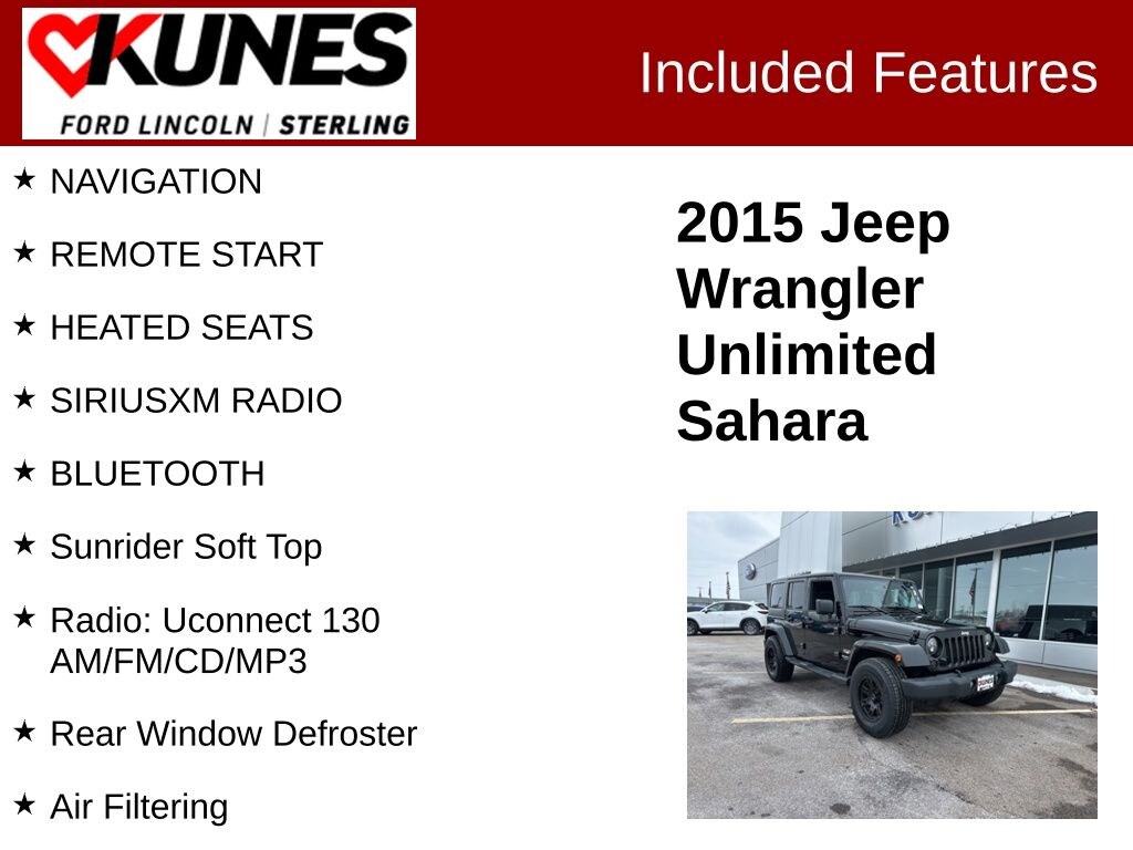 Used 2015 Jeep Wrangler Unlimited Sahara SUV