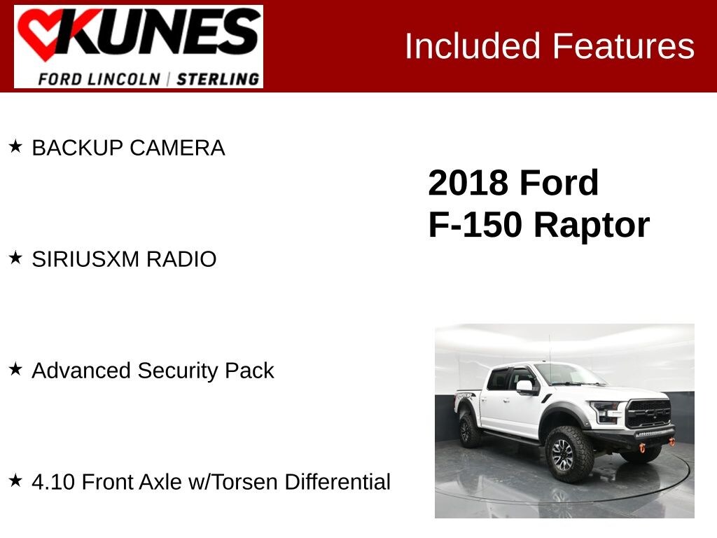 Certified 2018 Ford F-150 Raptor Truck