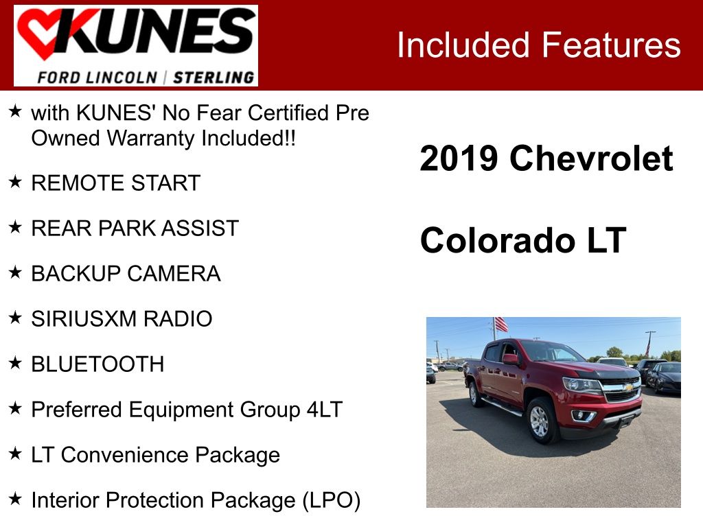 Used 2019 Chevrolet Colorado LT with VIN 1GCGTCEN5K1289448 for sale in Sterling, IL