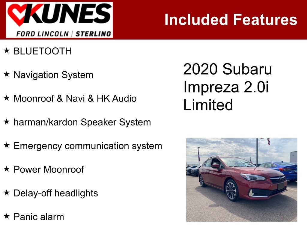 Used 2020 Subaru Impreza Limited Hatchback