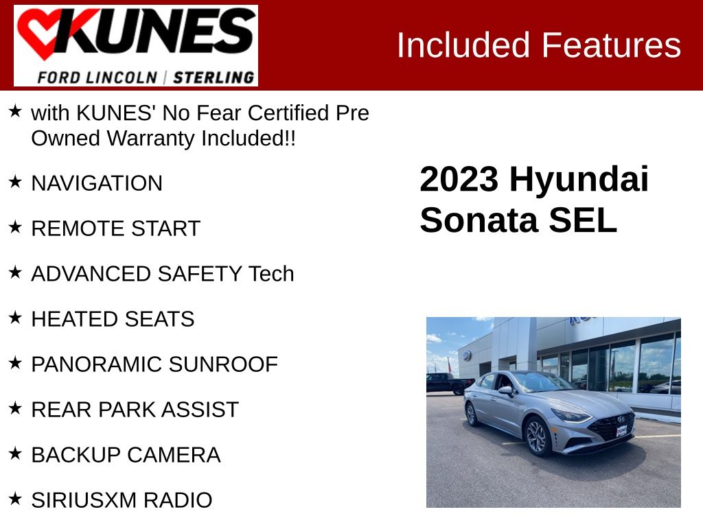 Used 2023 Hyundai Sonata SEL with VIN KMHL14JA0PA336806 for sale in Sterling, IL