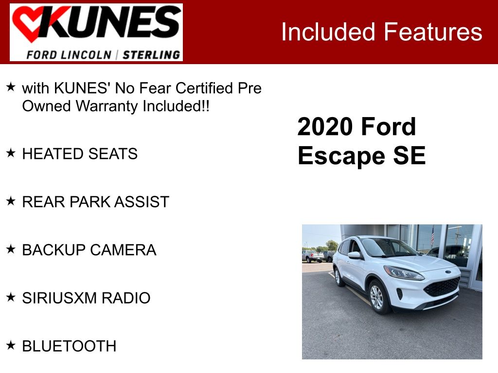 Used 2020 Ford Escape SE with VIN 1FMCU0G68LUB18818 for sale in Sterling, IL