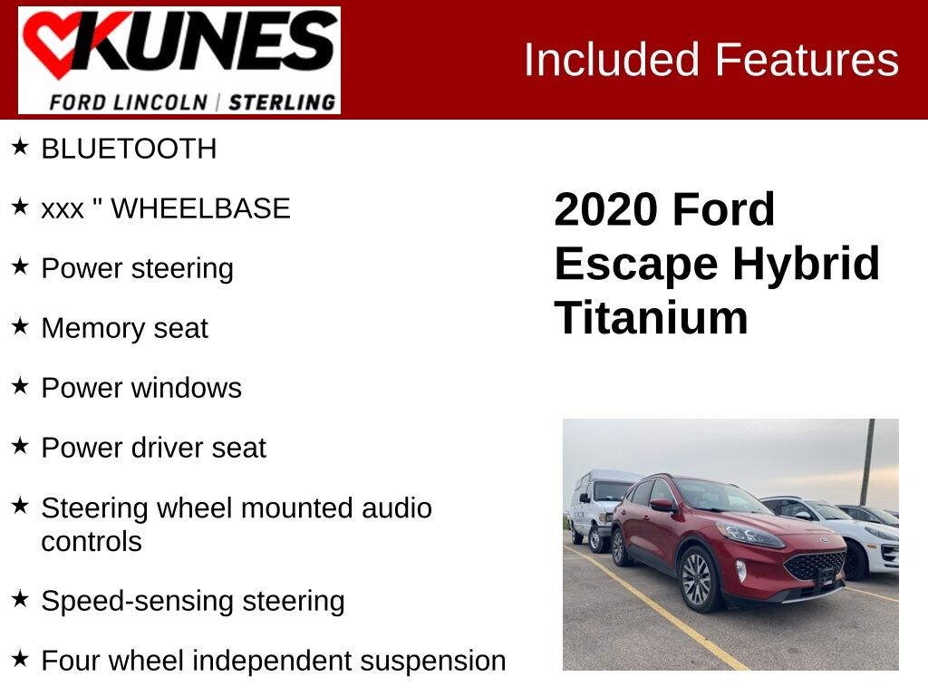 Used 2020 Ford Escape Hybrid Titanium SUV