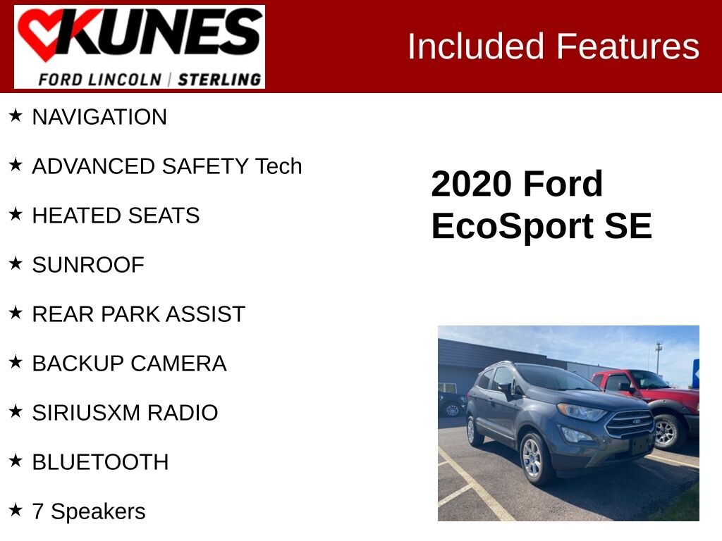 Used 2020 Ford EcoSport SE SUV