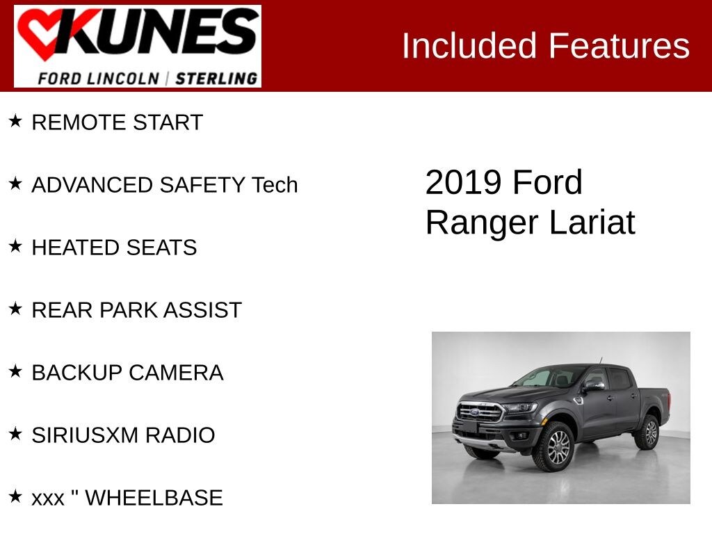 Certified 2019 Ford Ranger Lariat Truck