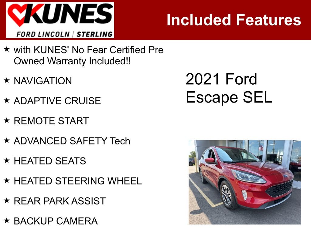 Used 2021 Ford Escape SEL with VIN 1FMCU0H65MUA52597 for sale in Sterling, IL