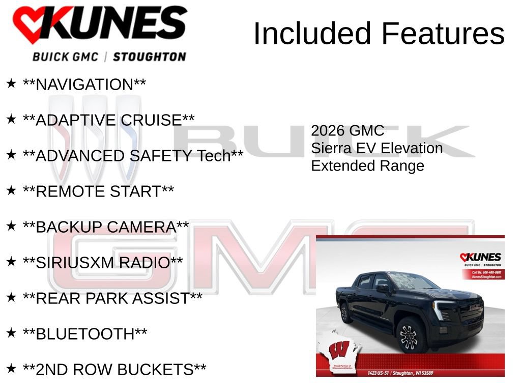 Used 2026 GMC Sierra EV Elevation with VIN 1GT1ETED5TU401866 for sale in Stoughton, WI