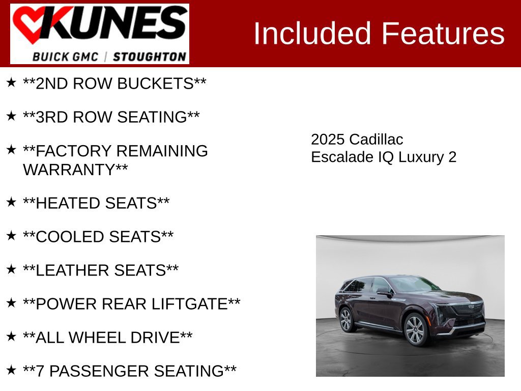 Used 2025 CADILLAC Escalade IQ Luxury 2 SUV