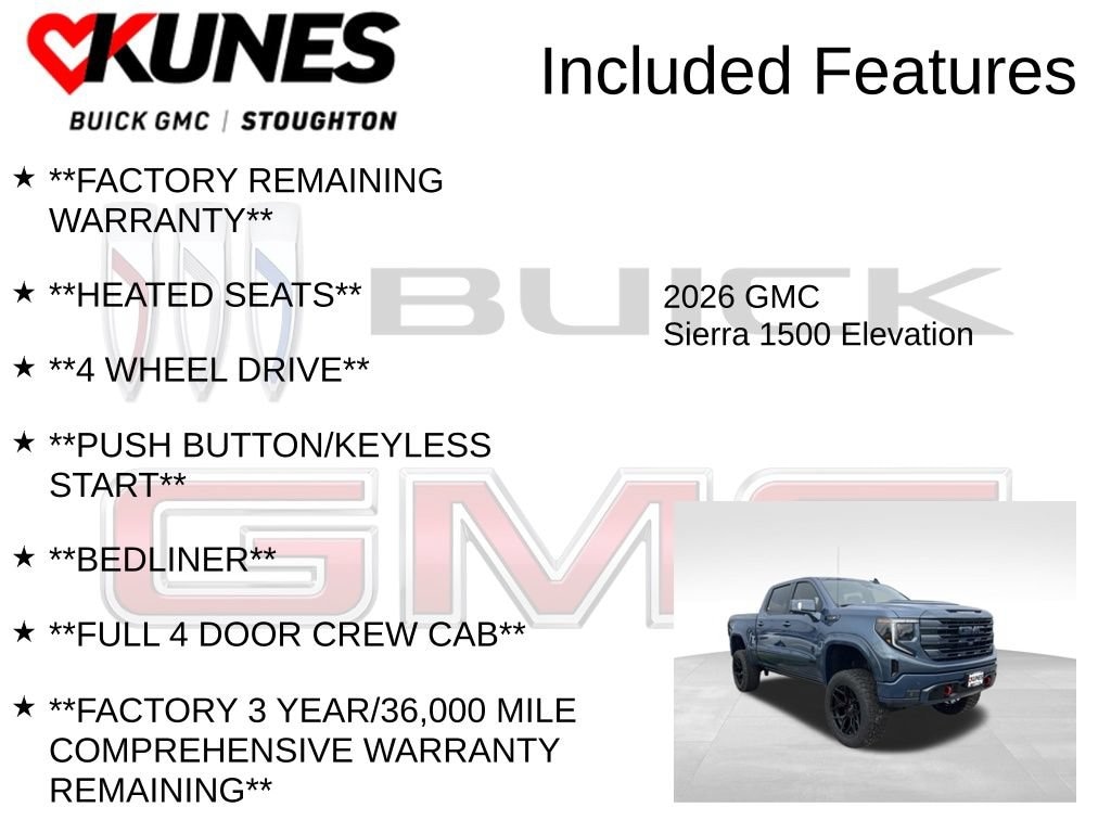 New 2026 GMC Sierra 1500 Elevation Truck