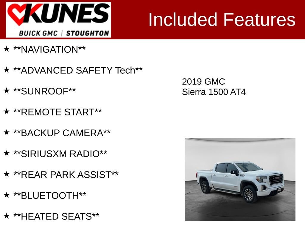 Used 2019 GMC Sierra 1500 AT4 Truck