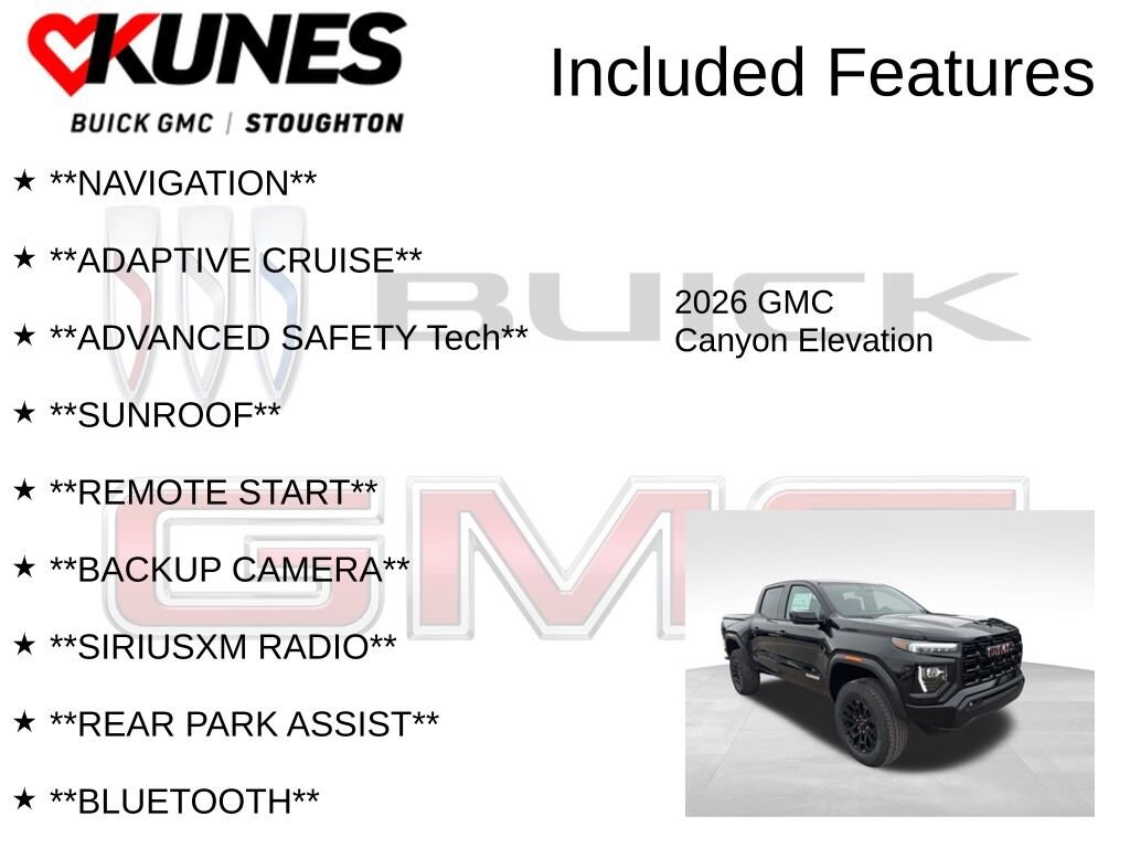 New 2026 GMC Canyon Elevation Truck