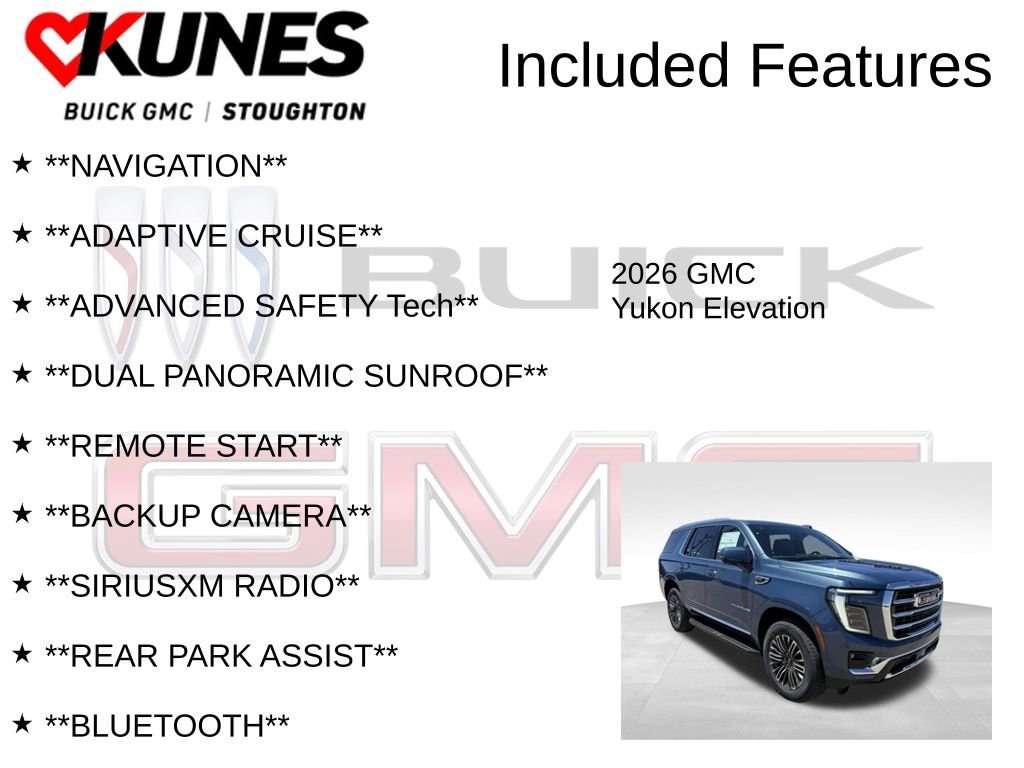 New 2026 GMC Yukon Elevation SUV