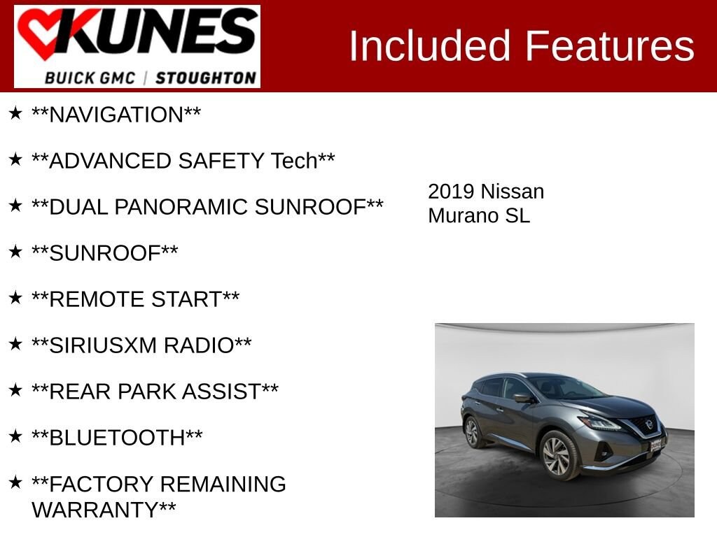 Used 2019 Nissan Murano SL