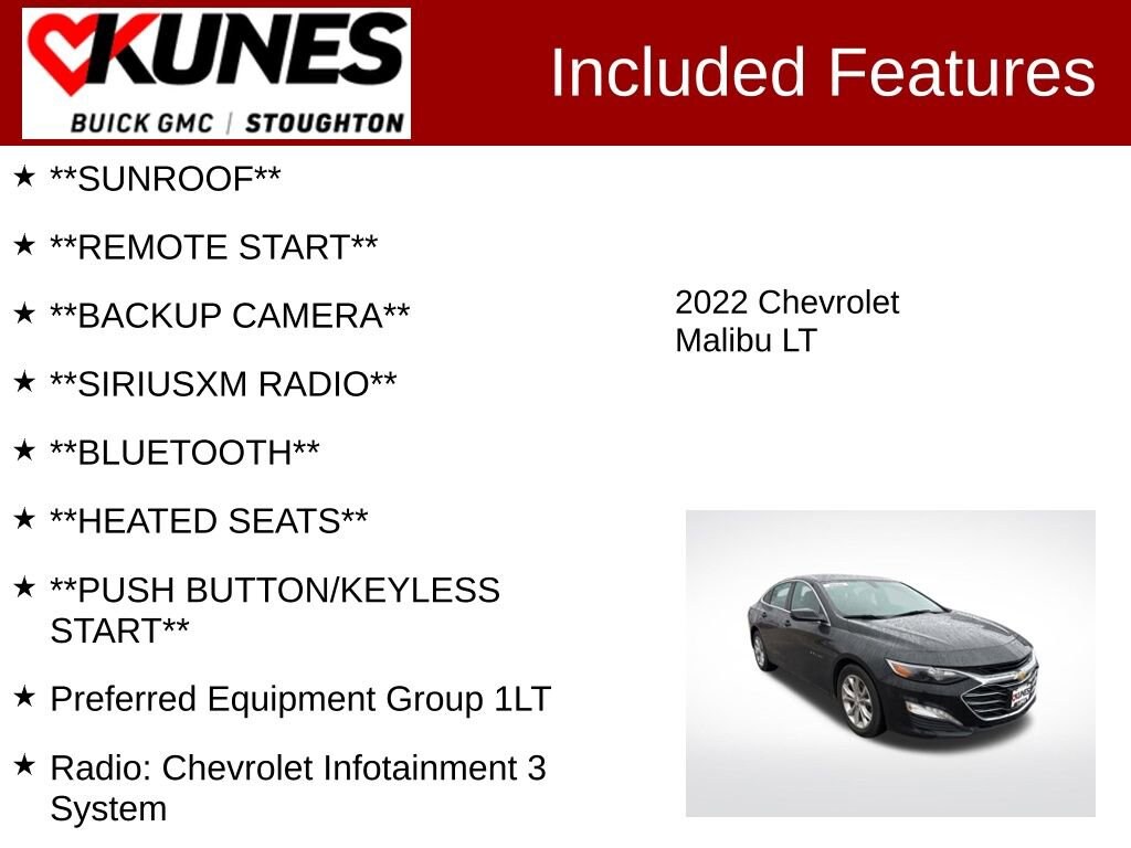 Used 2022 Chevrolet Malibu LT Car