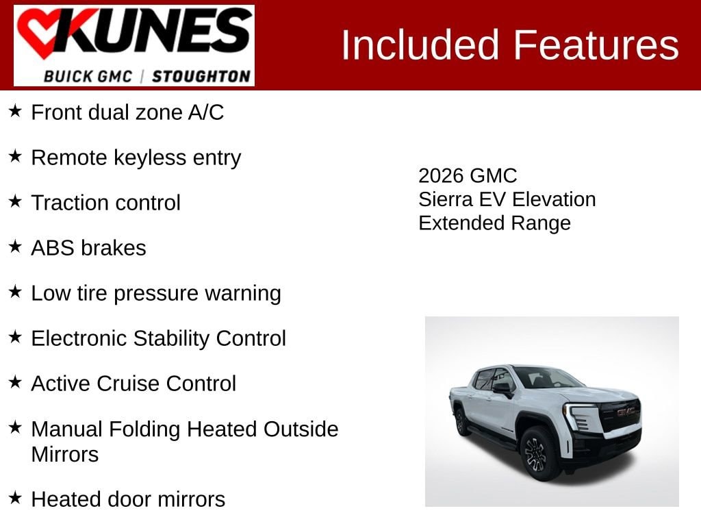 Used 2026 GMC Sierra EV Elevation with VIN 1GT1ETED3TU400604 for sale in Stoughton, WI