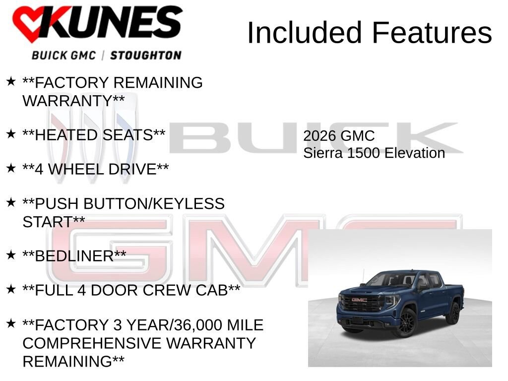 New 2026 GMC Sierra 1500 Elevation Truck