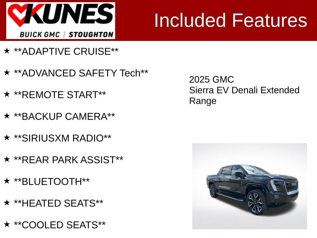 Used 2025 GMC Sierra EV Denali with VIN 1GT10MED9SU410279 for sale in Stoughton, WI
