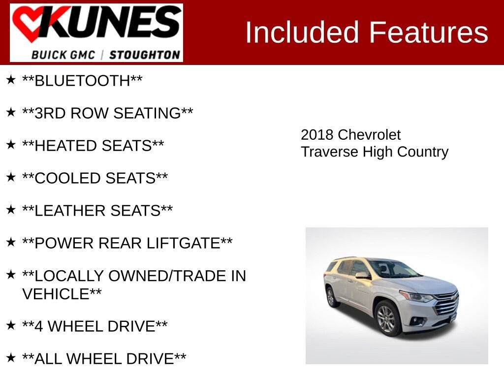Used 2018 Chevrolet Traverse High Country SUV
