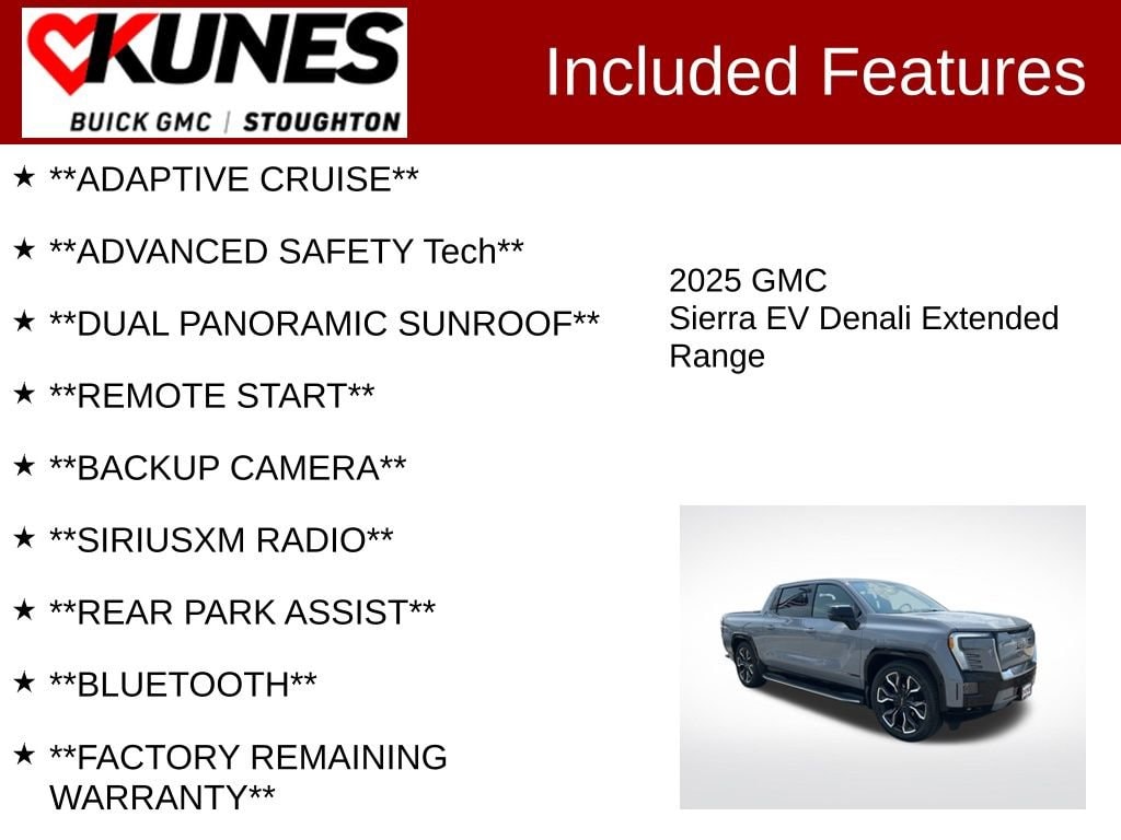 Used 2025 GMC Sierra EV Denali with VIN 1GT10MED5SU404706 for sale in Stoughton, WI