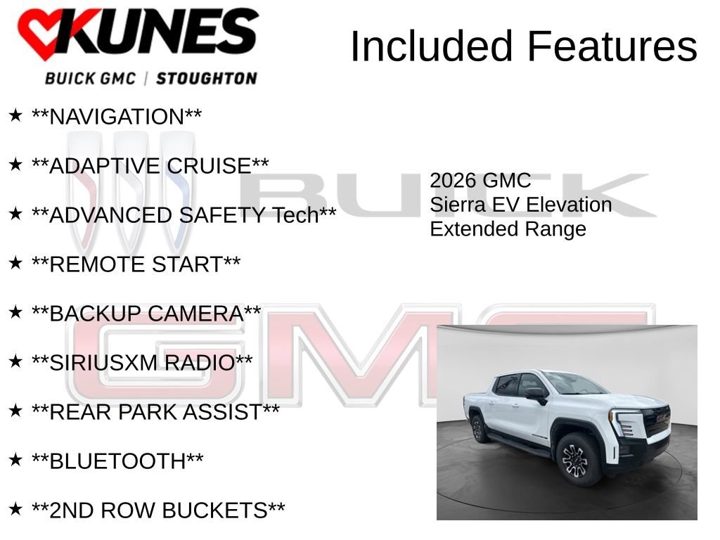 Used 2026 GMC Sierra EV Elevation with VIN 1GT1ETED8TU400176 for sale in Stoughton, WI