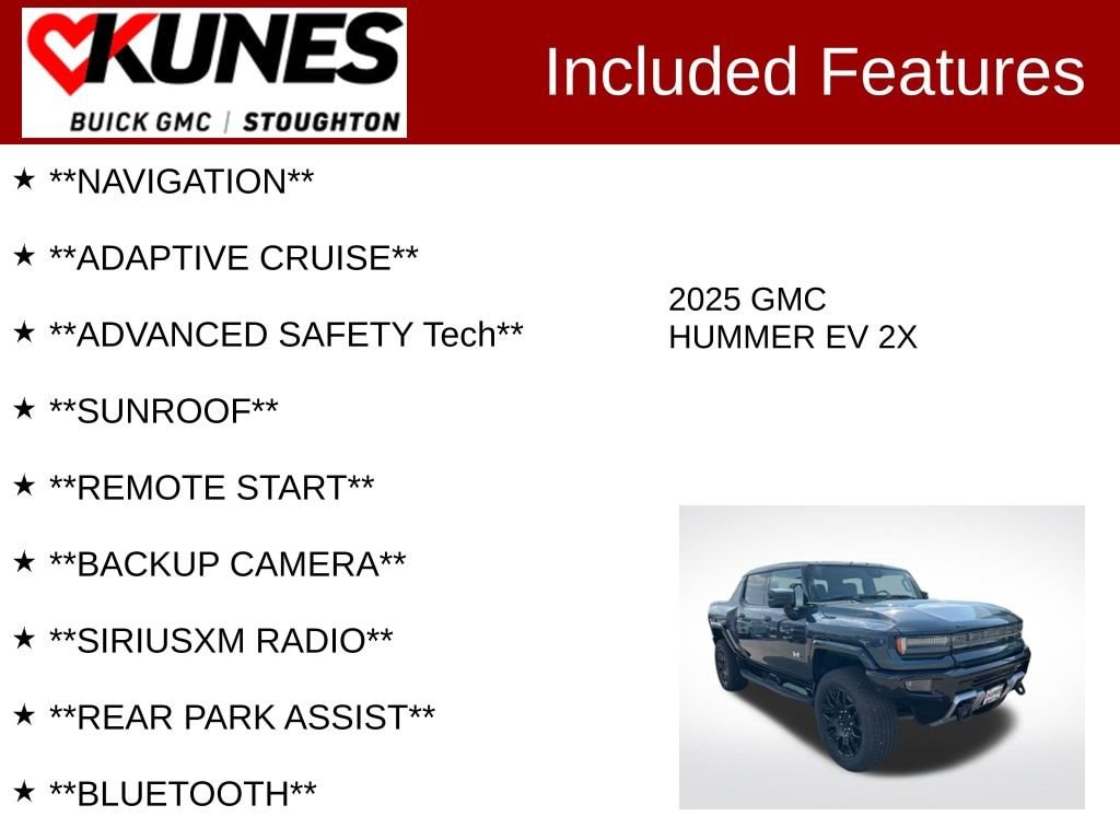 Used 2025 GMC HUMMER EV 2X with VIN 1GT40BDD7SU118505 for sale in Stoughton, WI