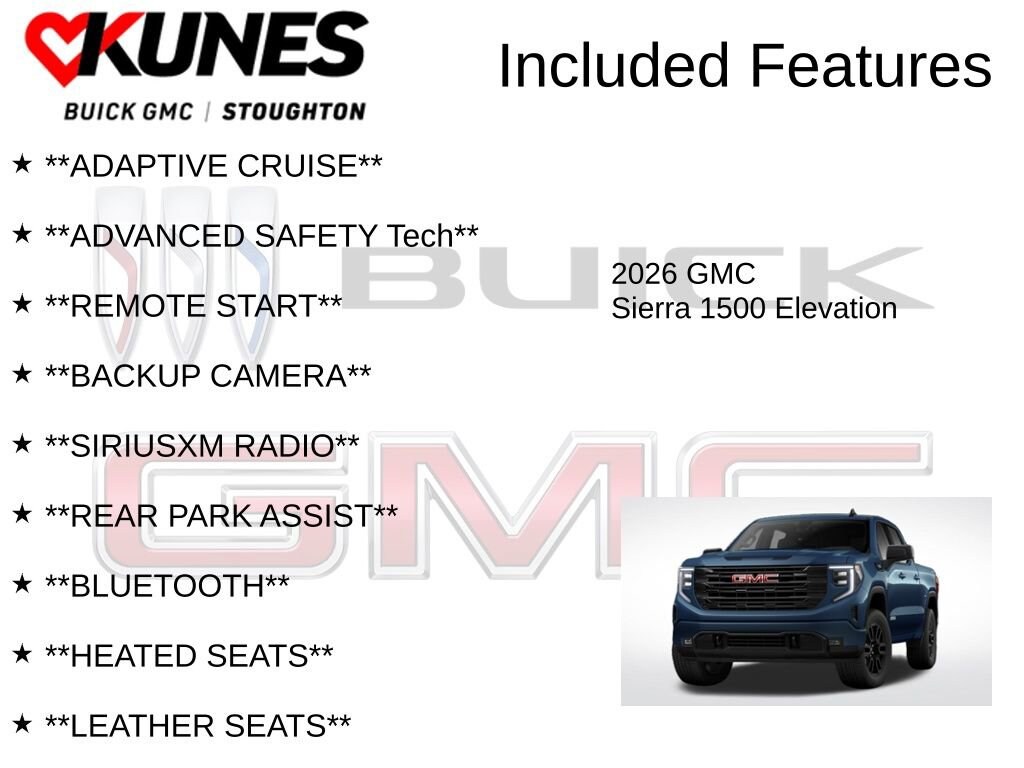 New 2026 GMC Sierra 1500 Elevation Truck