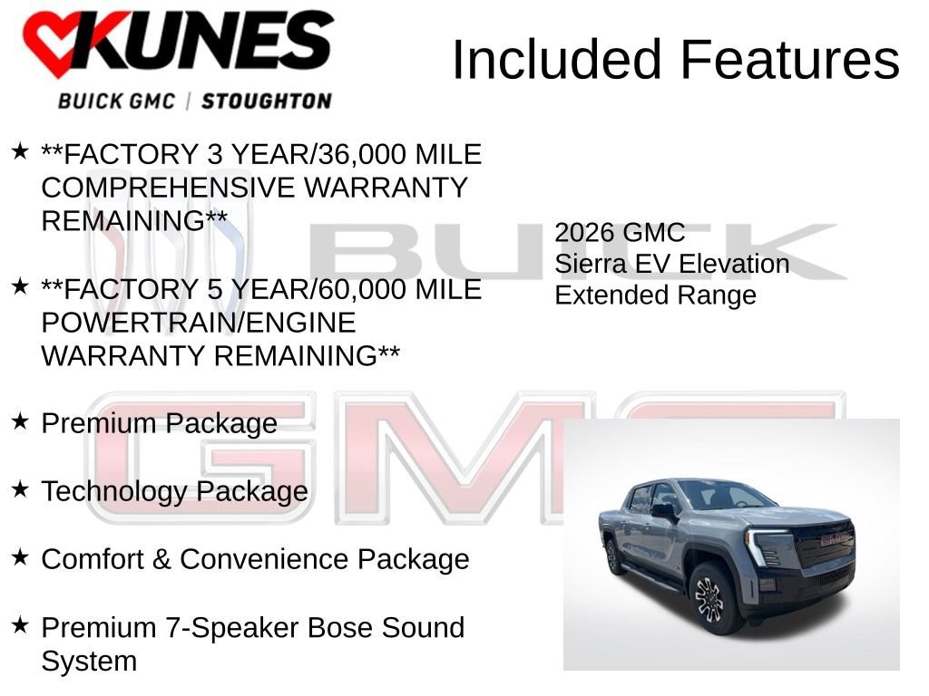 New 2026 GMC Sierra EV Elevation Extended Range Truck