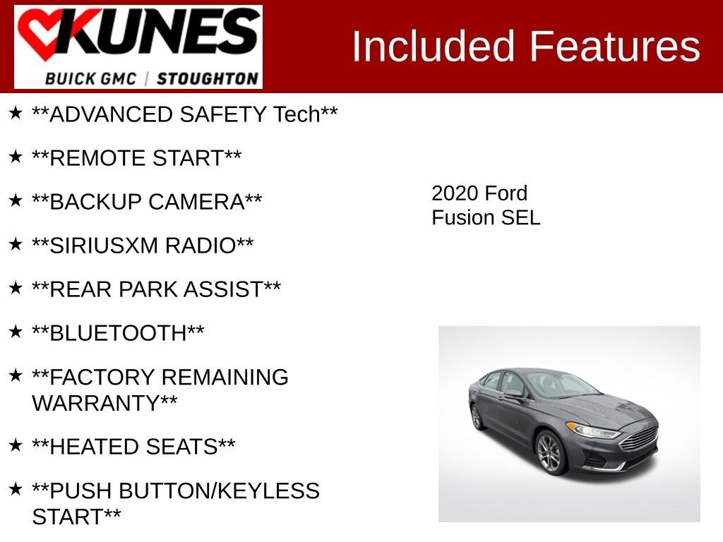 Used 2020 Ford Fusion SEL