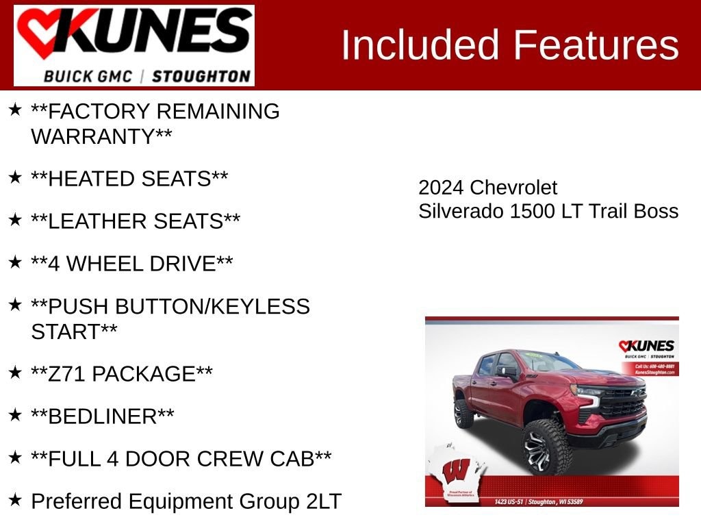 Used 2024 Chevrolet Silverado 1500 LT Trail Boss Truck