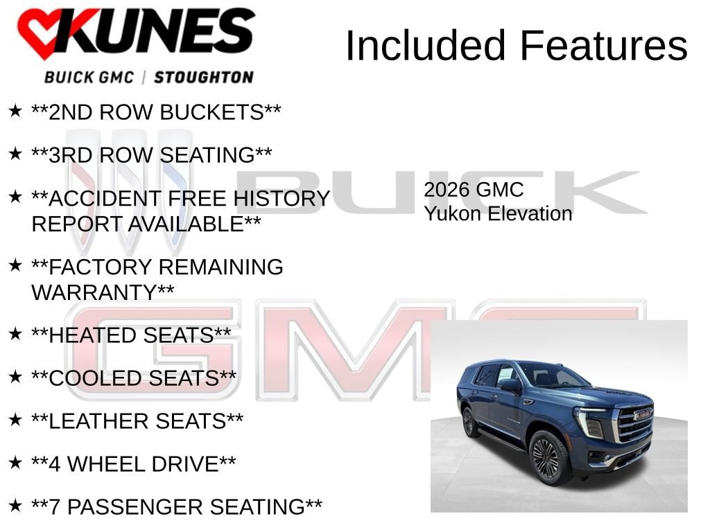 New 2026 GMC Yukon Elevation SUV