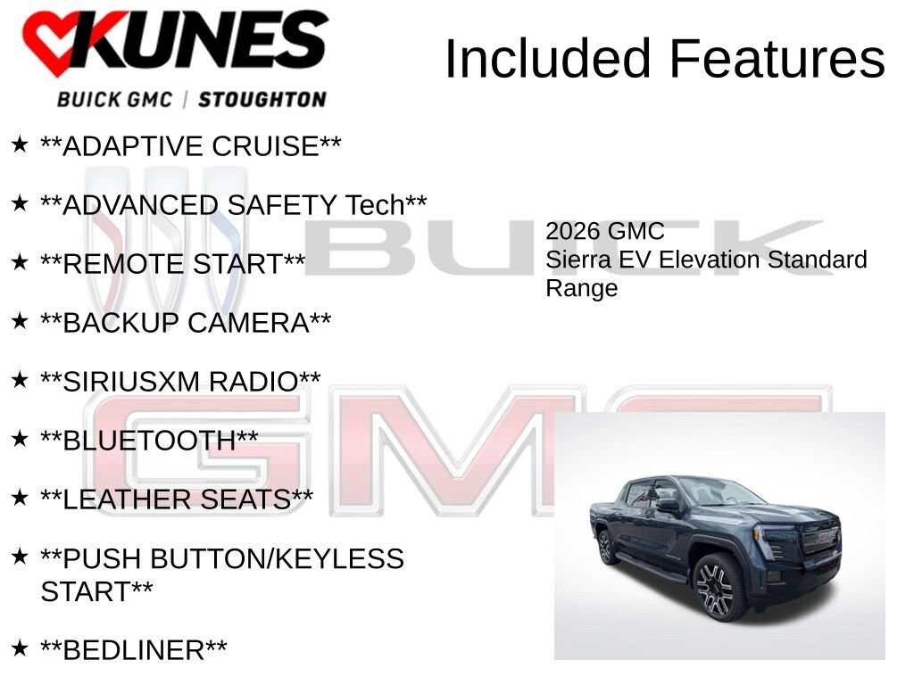 New 2026 GMC Sierra EV Elevation Standard Range Truck