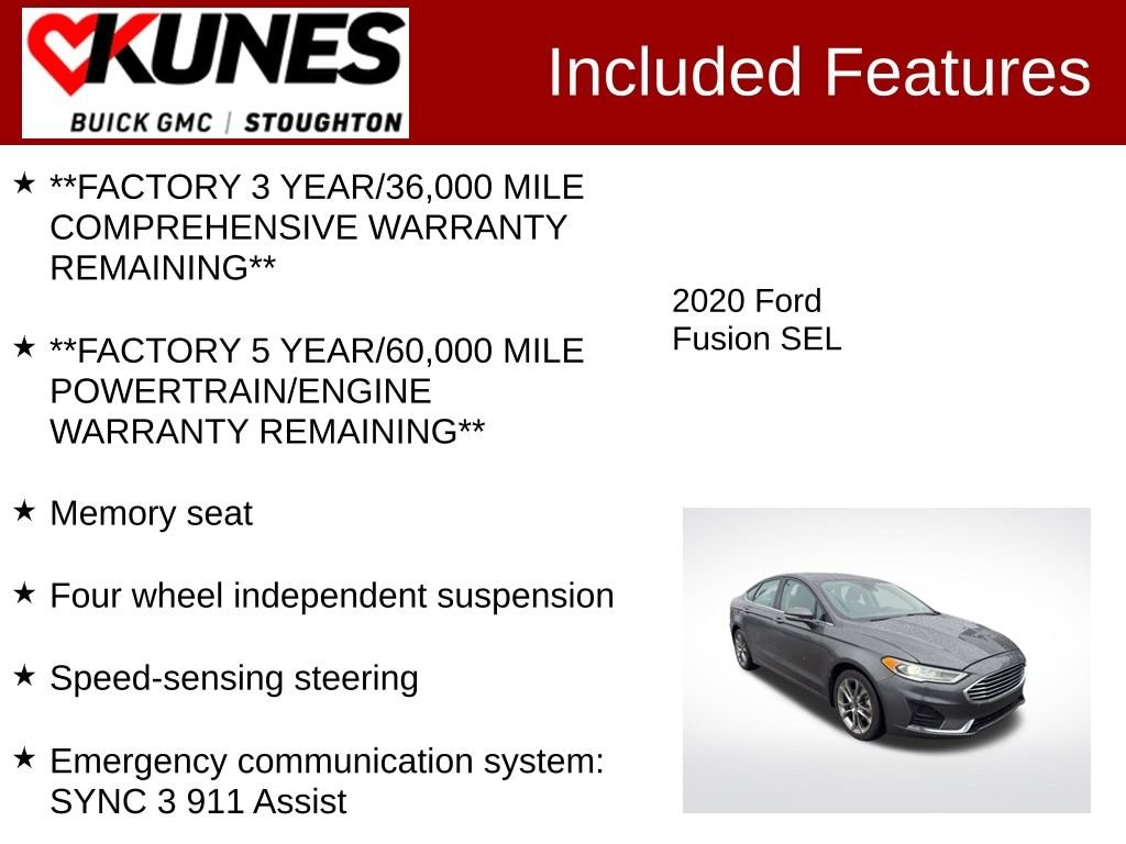 Used 2020 Ford Fusion SEL