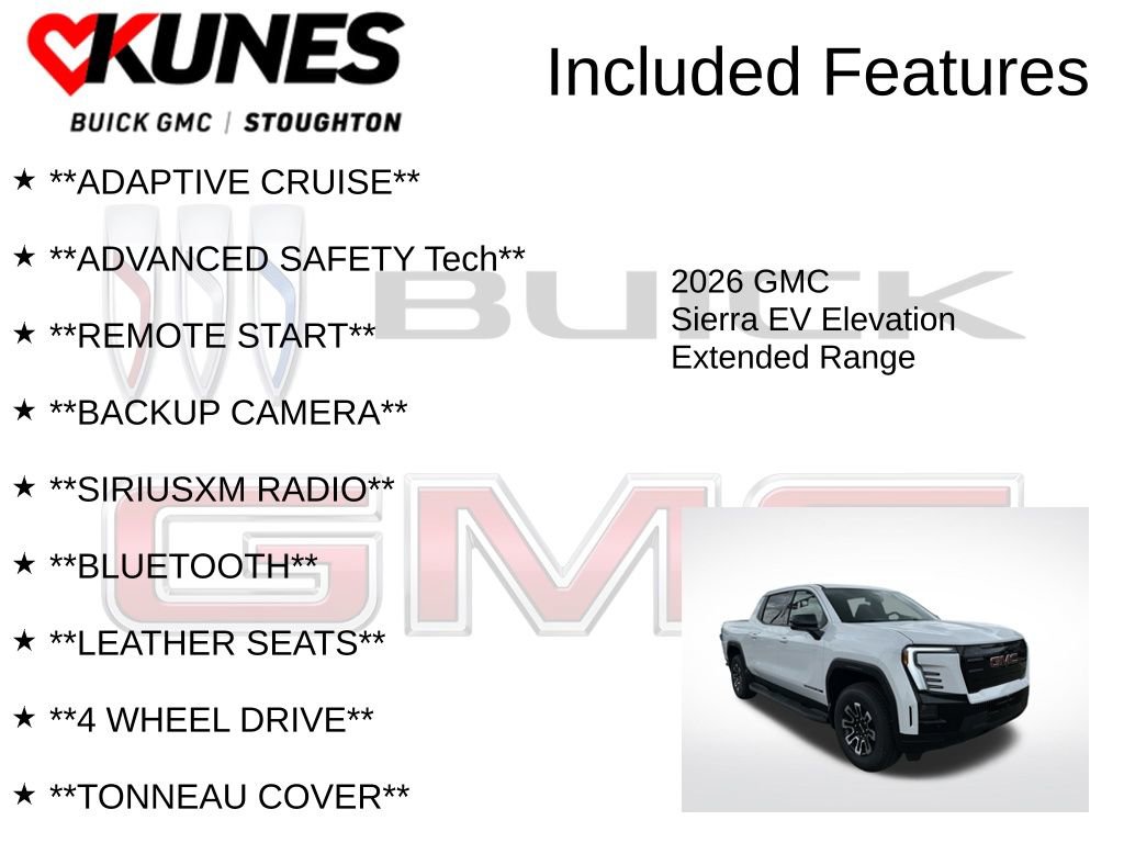 Used 2026 GMC Sierra EV Elevation with VIN 1GT1ETED3TU400604 for sale in Stoughton, WI